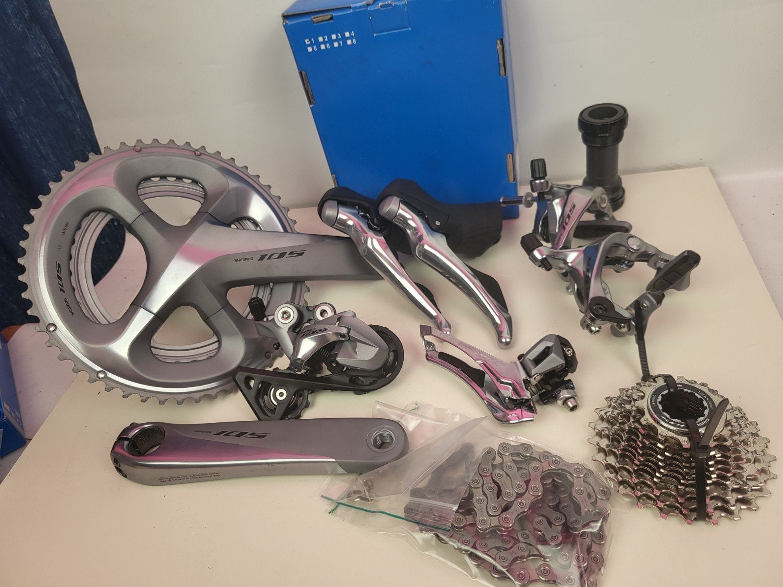 Shimano 105 R7000 groep ZILVER NIEUW evt wielset, Fietsen en Brommers, Fietsonderdelen, Remmen, Shimano, Shimano 105, Nieuw