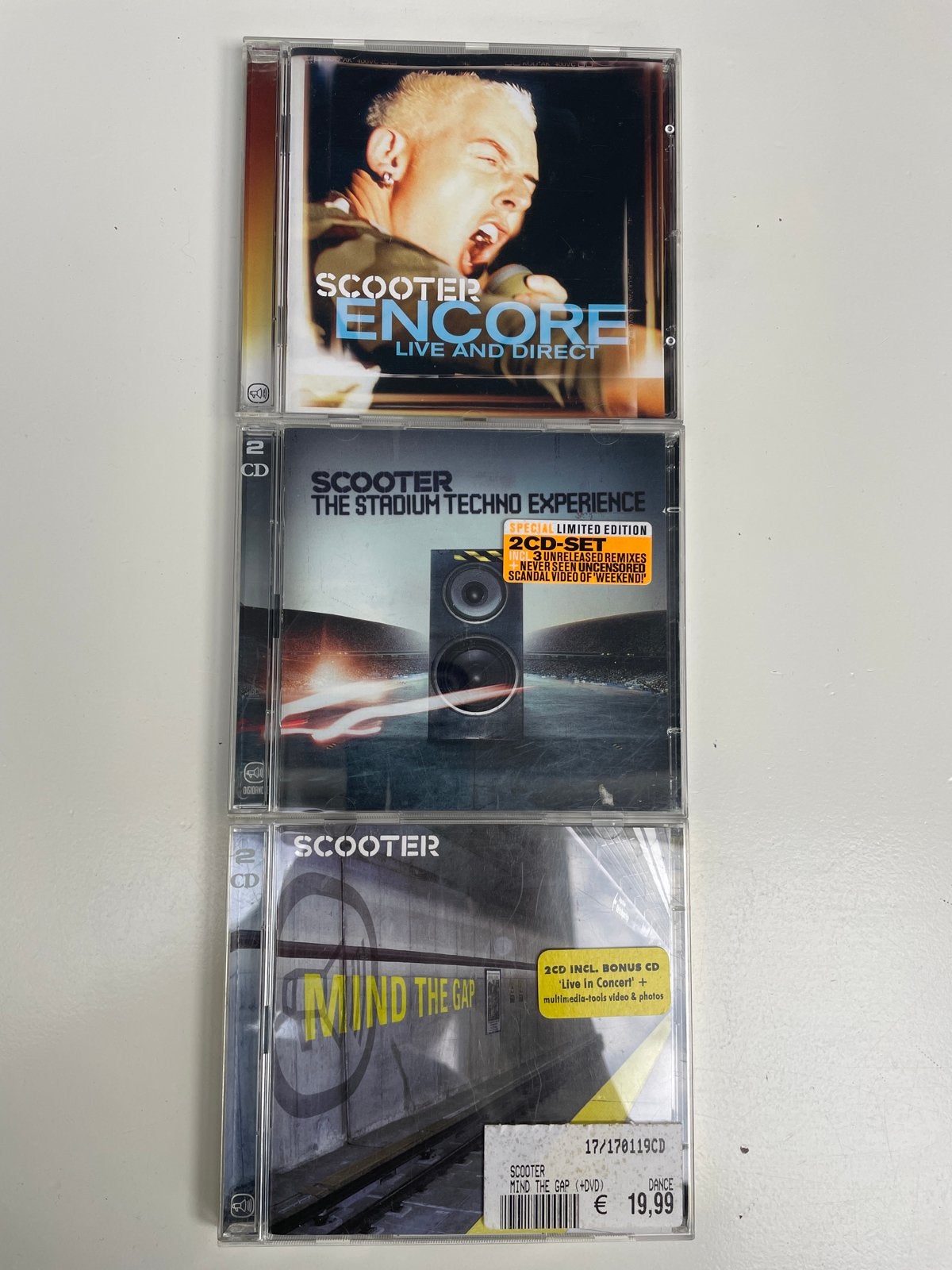 Scooter CD collectie: Encore, The Stadium Techno Experience,, Gebruikt, Ophalen of Verzenden, Techno, Inclusief doosje