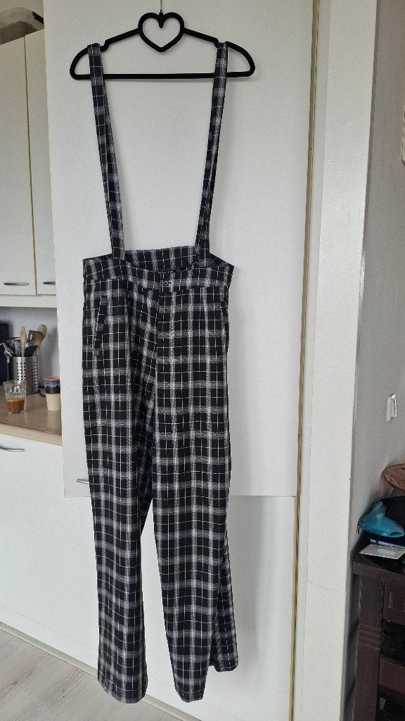 Voodoo Vixen zwart wit geruite broek (UK 12/40), Kleding | Dames, Maat 38/40 (M), Voodoo Vixen, Zwart, Ophalen of Verzenden