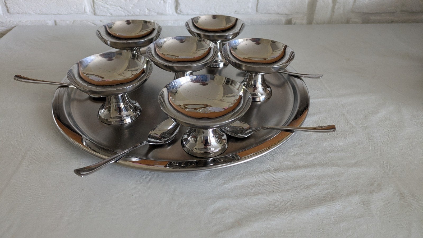 Franse Retro Vintage inox rvs ijs dessert tapas coupes, Ophalen of Verzenden