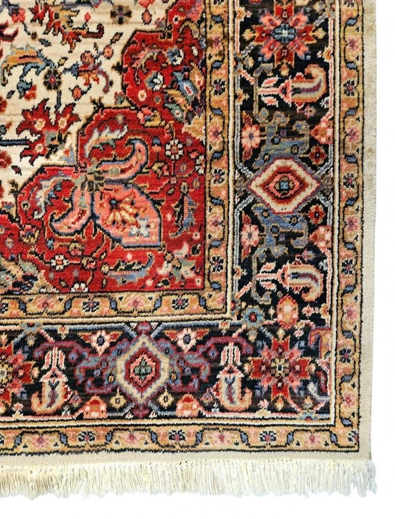 Vintage Perzisch wol Heriz vloerkleed medallion 170x235cm, 100 tot 150 cm, Ophalen of Verzenden, Zo goed als nieuw, Onbekend