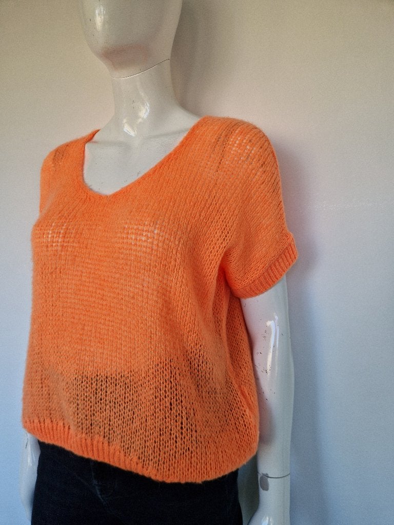Les Tricots de Léa | Maat 0 | Neon oranje |, Kleding | Dames, Nijmegen, Verhip-vintage.nl, Oranje, Ophalen of Verzenden