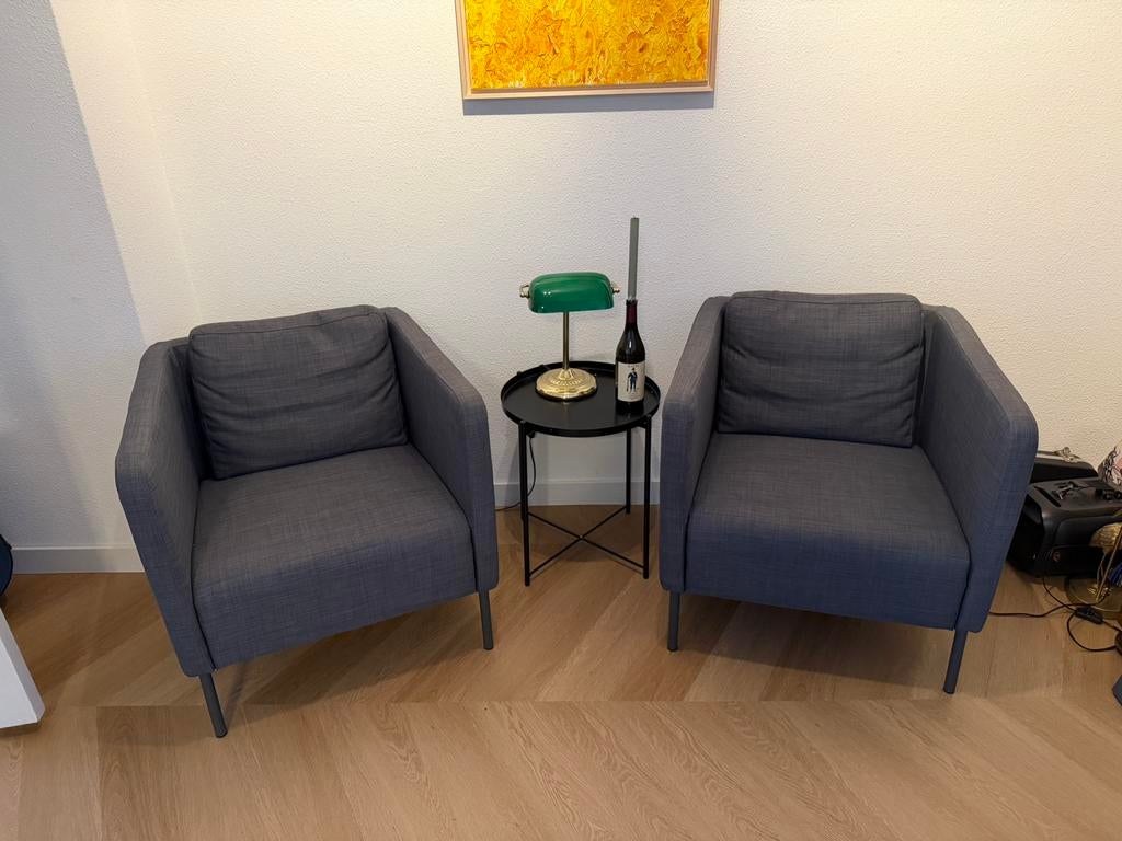 EKERÖ fauteuil (2x) van Ikea z.g.a.n., Huis en Inrichting, Fauteuils, Ophalen, 75 tot 100 cm, Zo goed als nieuw, Stof