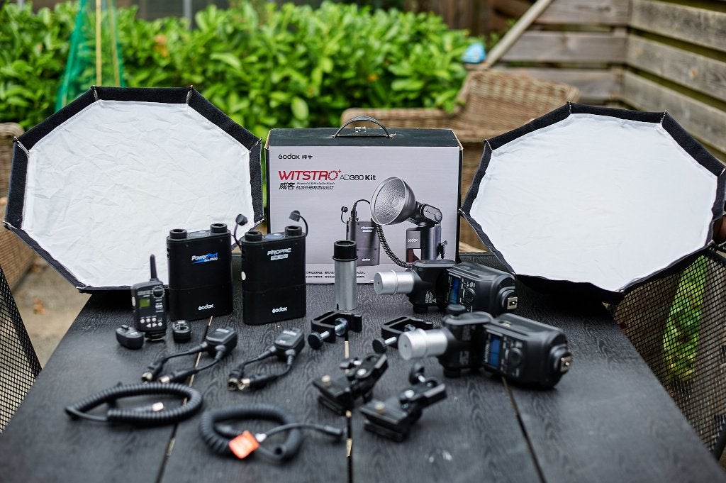 Complete 2x Flitserset: Godox Witstro AD360, Audio, Tv en Foto, Fotografie | Fotostudio en Toebehoren, Lamp of Flitsset, Gebruikt