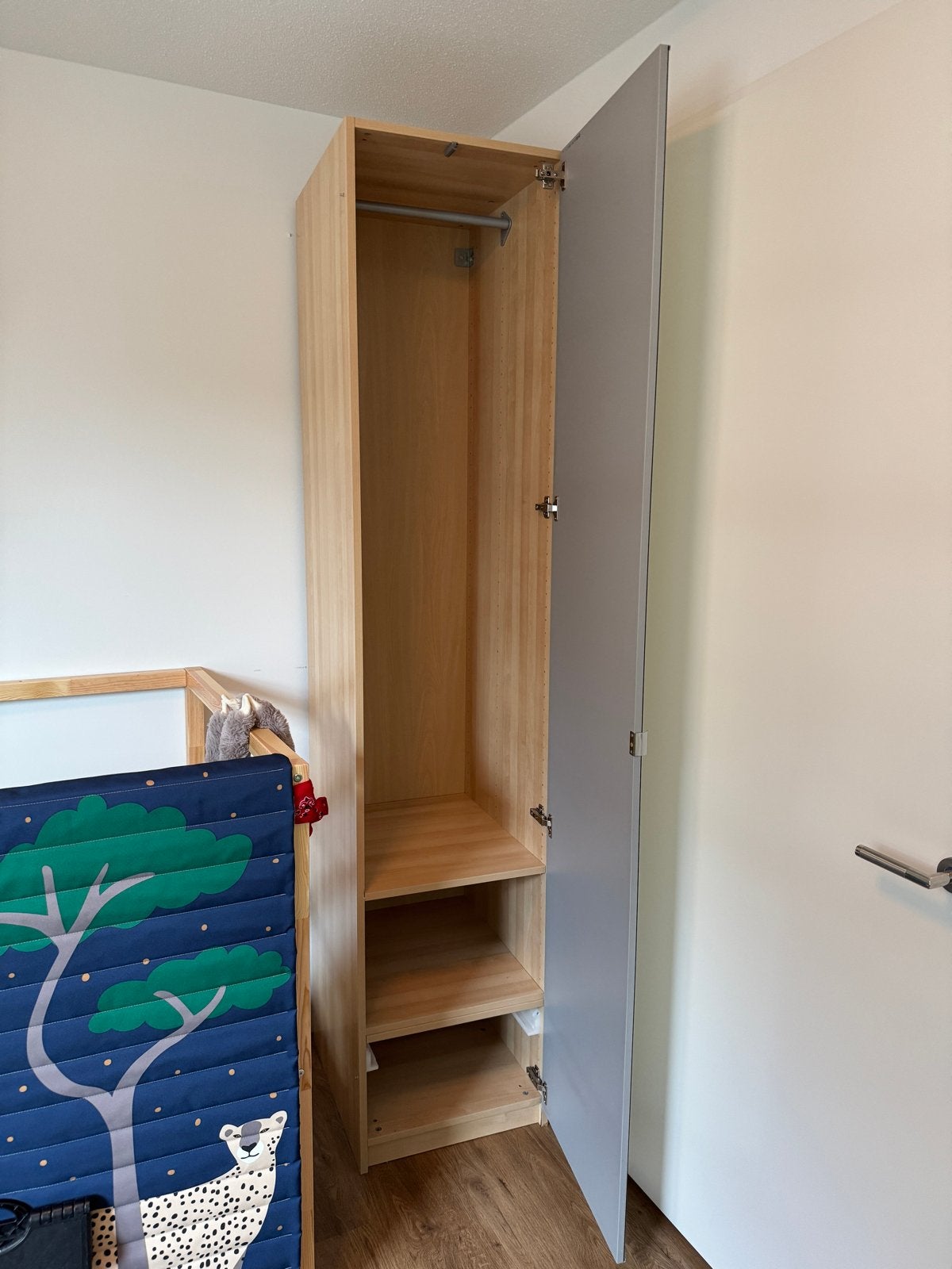 IKEA PAX kledingkast berkenlook met spiegeldeur, Ophalen, Gebruikt, 200 cm of meer, 50 tot 100 cm