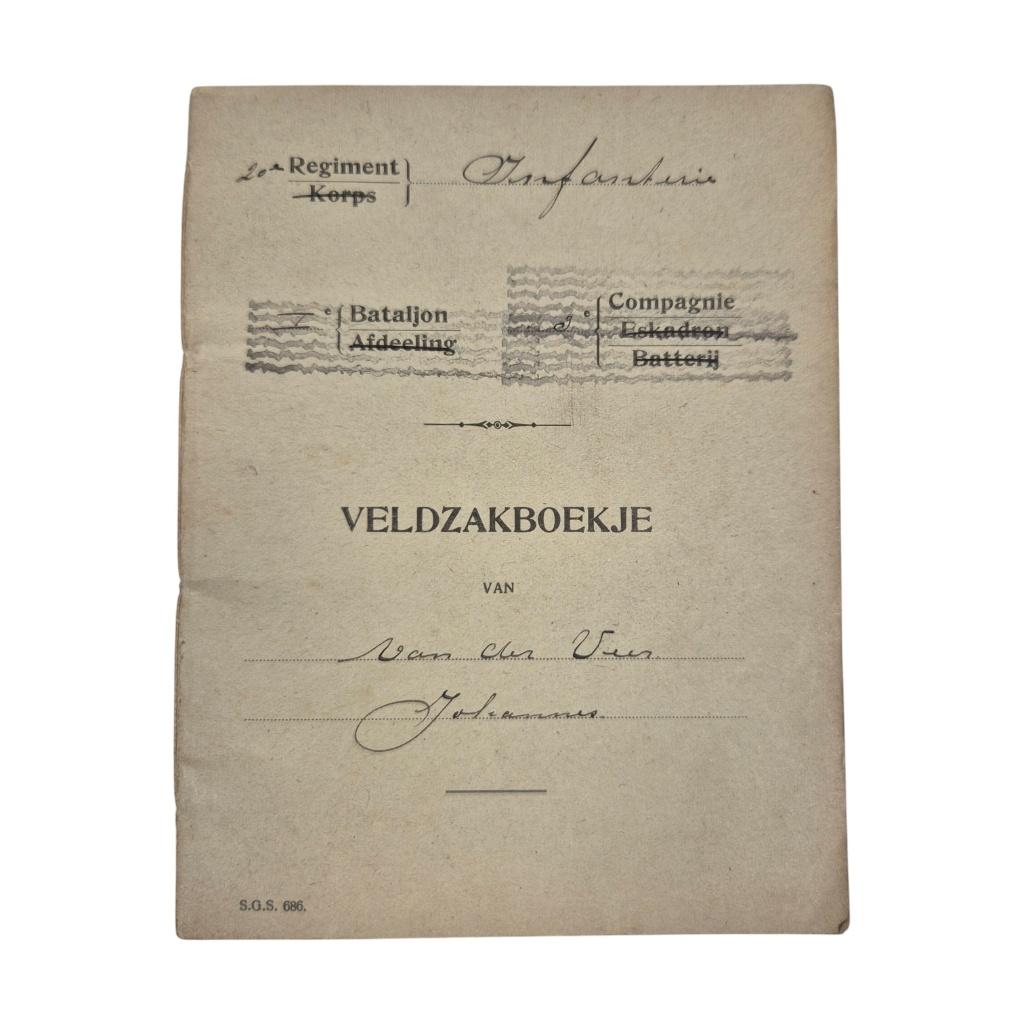 Nederlands Veldzakboekje 20 R.I, -, -, Ophalen of Verzenden, Embleem of Badge