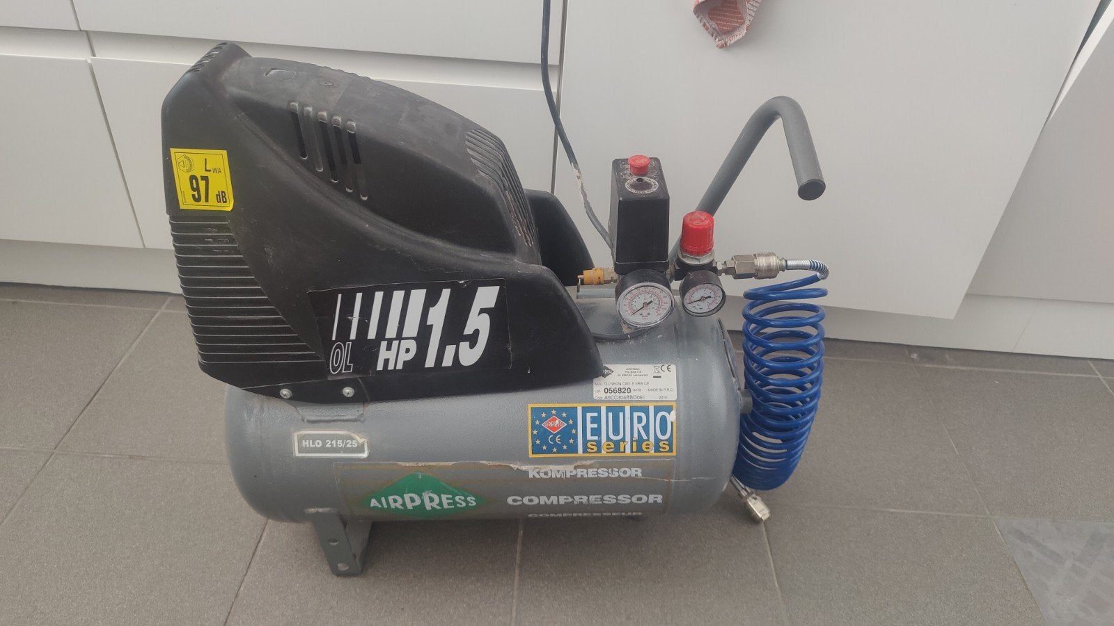 Luchtcompressor van airpress, Doe-het-zelf en Verbouw, Ophalen, Gebruikt