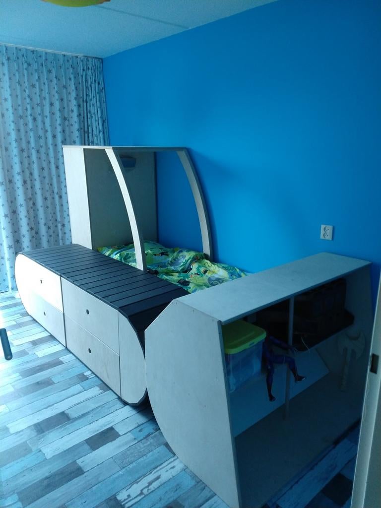 Complete Kinderkamer: 70x160 Bed met Veel Opbergruimte, Ophalen, Gebruikt, 160 tot 180 cm, 70 tot 85 cm