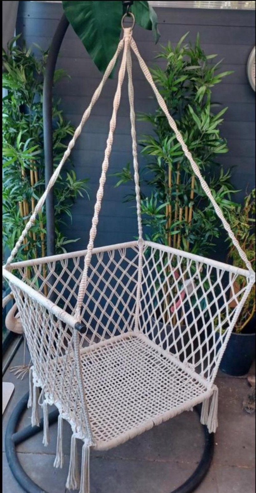 Macramé hangstoel, Ophalen, Zo goed als nieuw, Eenpersoons, Binnen