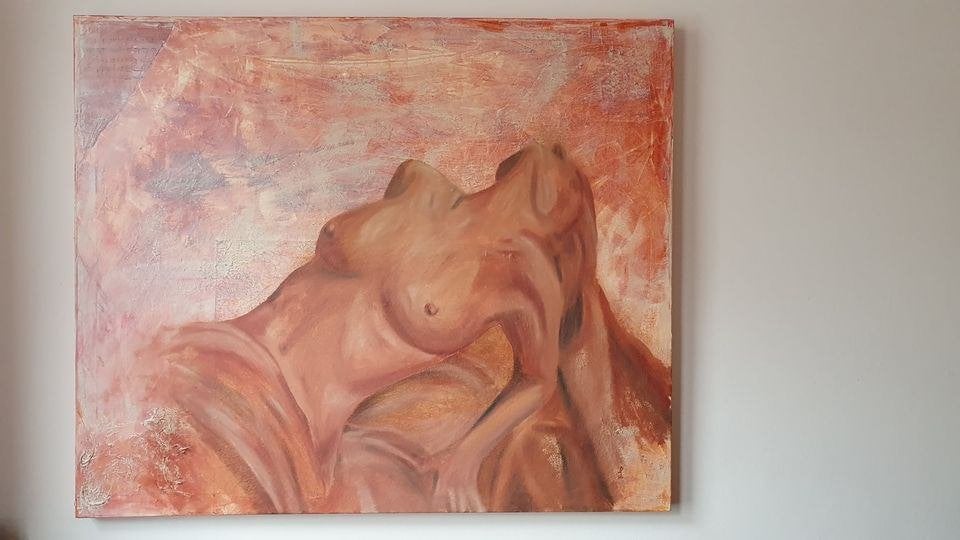 Schilderij: origineel naakt, Antiek en Kunst, Ophalen, Op houten frame