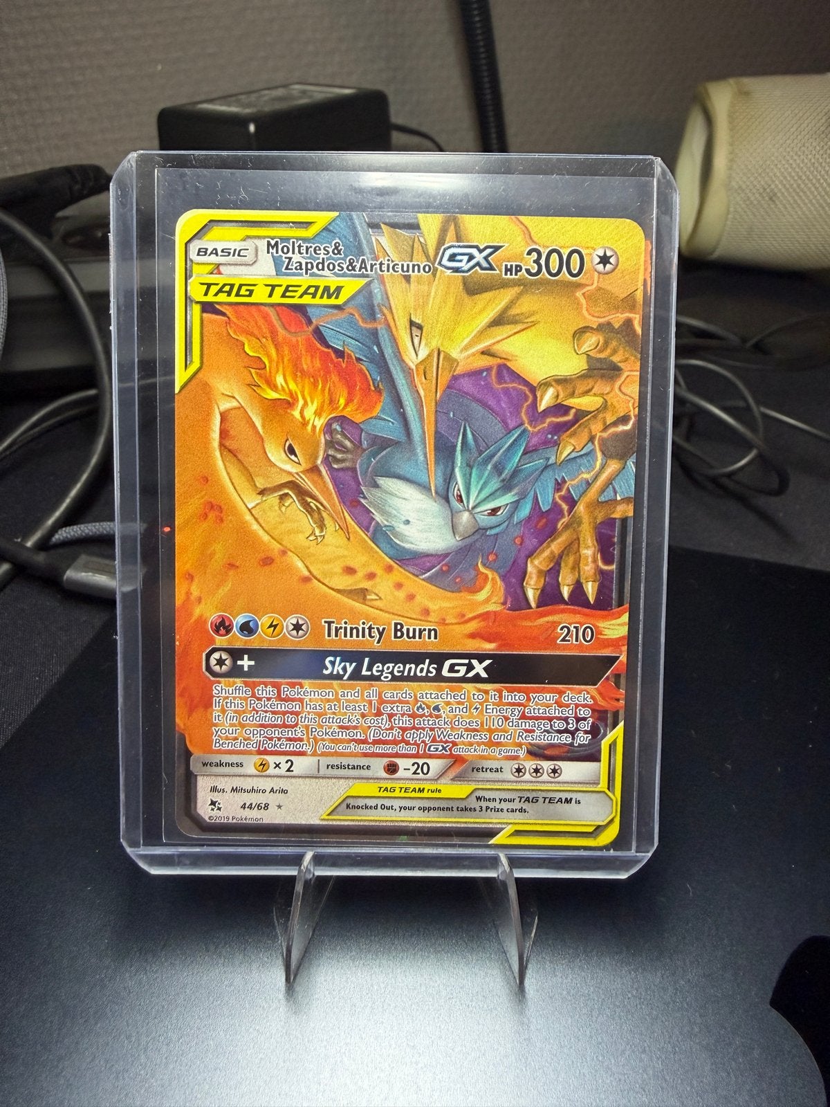 Moltres & Zapdos & Articuno GX 66/68 Full Art Pokemon Kaart, Ophalen of Verzenden, Zo goed als nieuw, Losse kaart, Foil