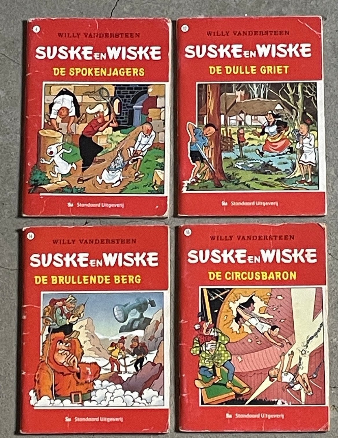 4 Suske en Wiske mini stripboeken: Spokenjagers, Dulle Griet, Meerdere stripboeken, Ophalen of Verzenden, Gelezen