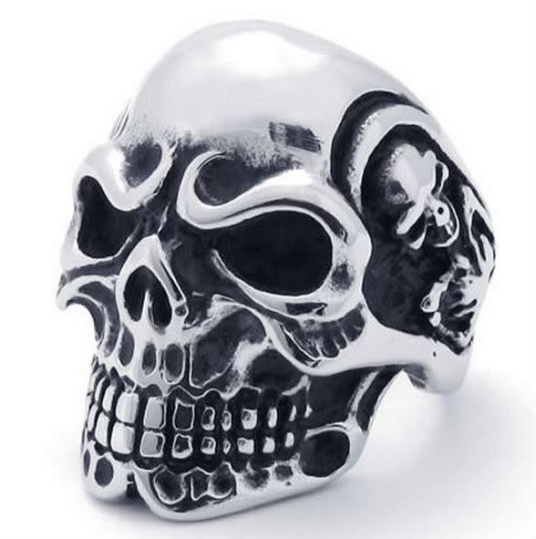 RVS Skull / Doodshoofd ring, NIEUW, 3 stuks, Sieraden, Tassen en Uiterlijk, Ringen, Overige materialen, Nieuw, Ophalen of Verzenden