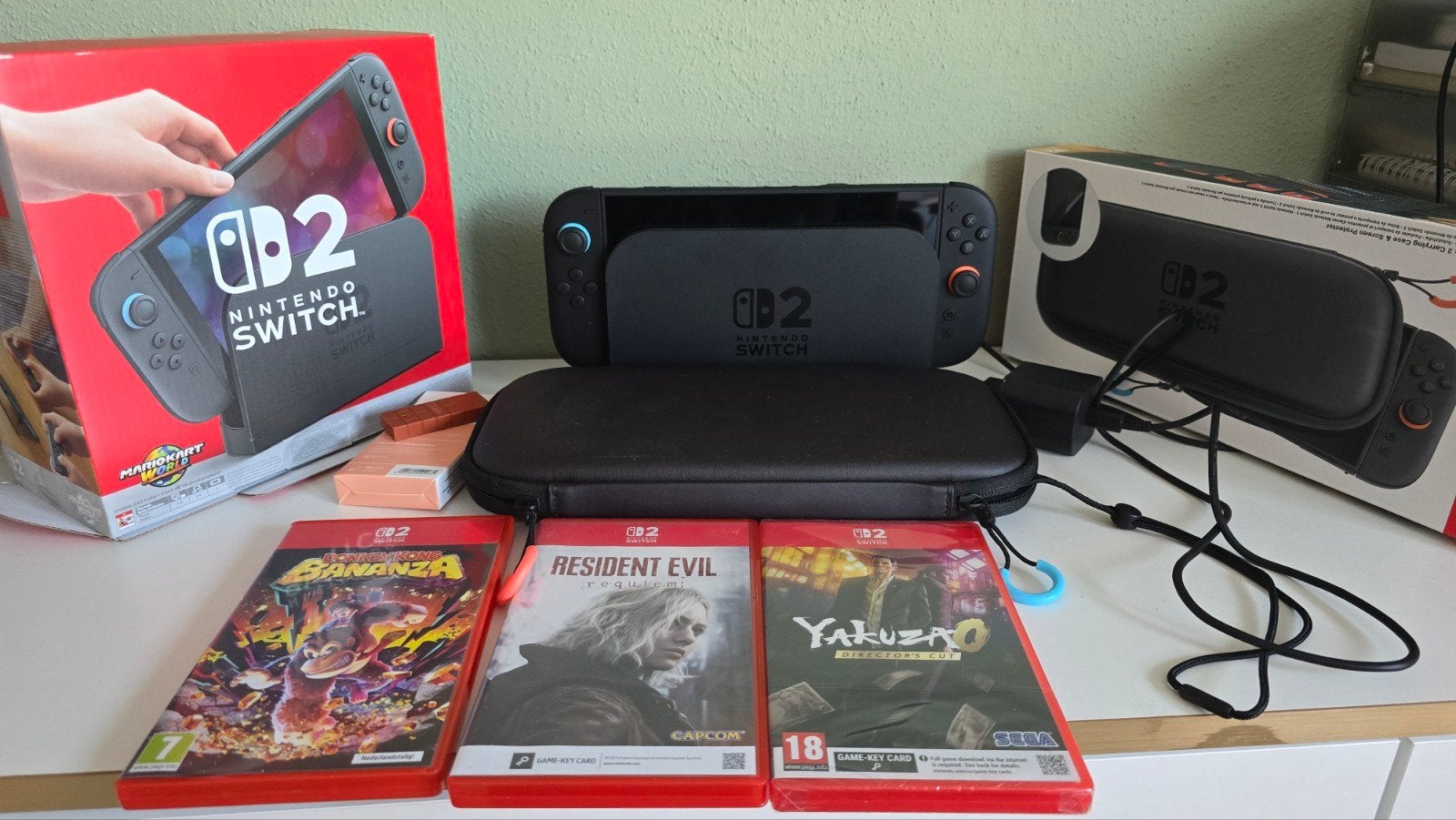 switch 2 compleet met 3 games, Ophalen, Zo goed als nieuw, Met 1 controller, Switch Original