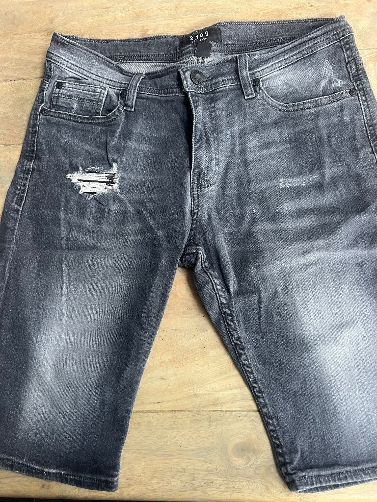 Z.g.a.n. korte spijkerbroek/bermuda SMOG mt m, Zo goed als nieuw, Maat 48/50 (M), Blauw, Smog