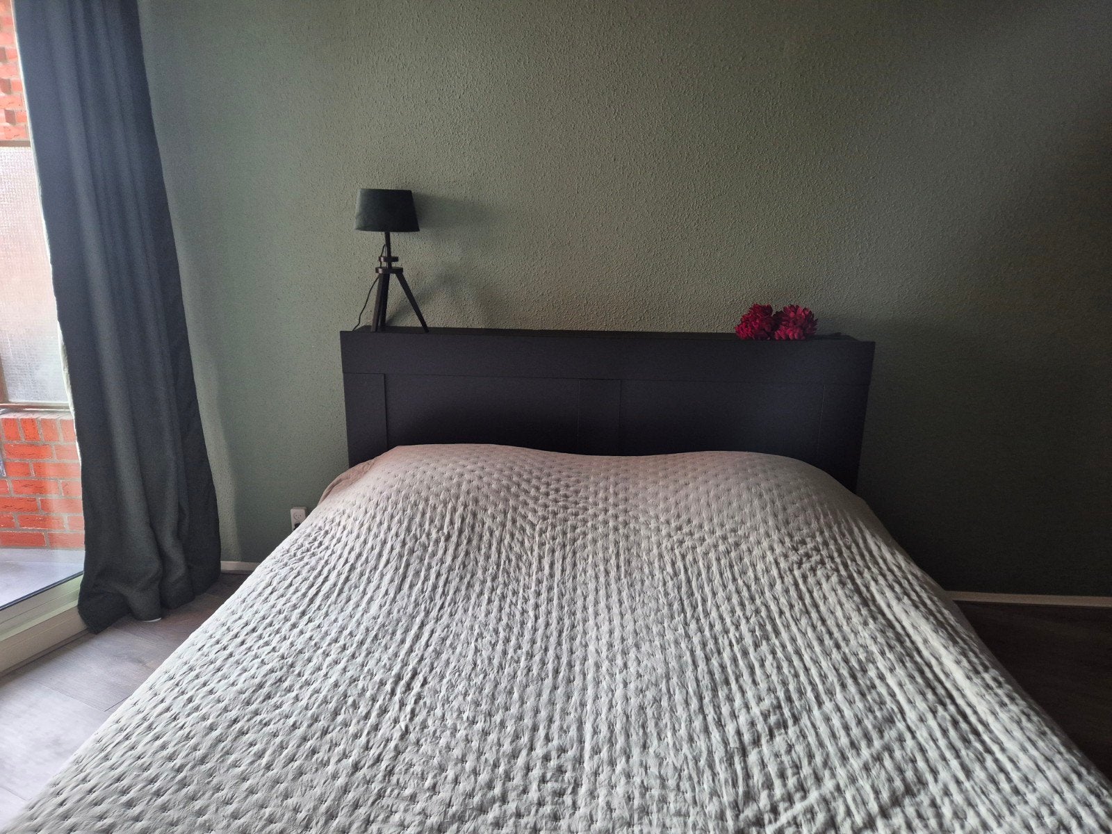 Tweepersoonsbed 180x200 met hoofdbord, Huis en Inrichting, Ophalen, Gebruikt, Tweepersoons, 180 cm