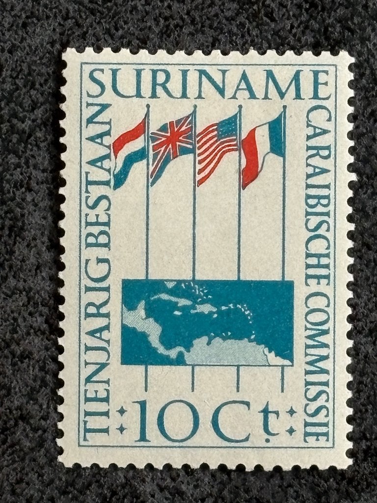 1956 SUR 325, 10 jaar Caraïbische commissie, Ongebruikt, Ophalen of Verzenden