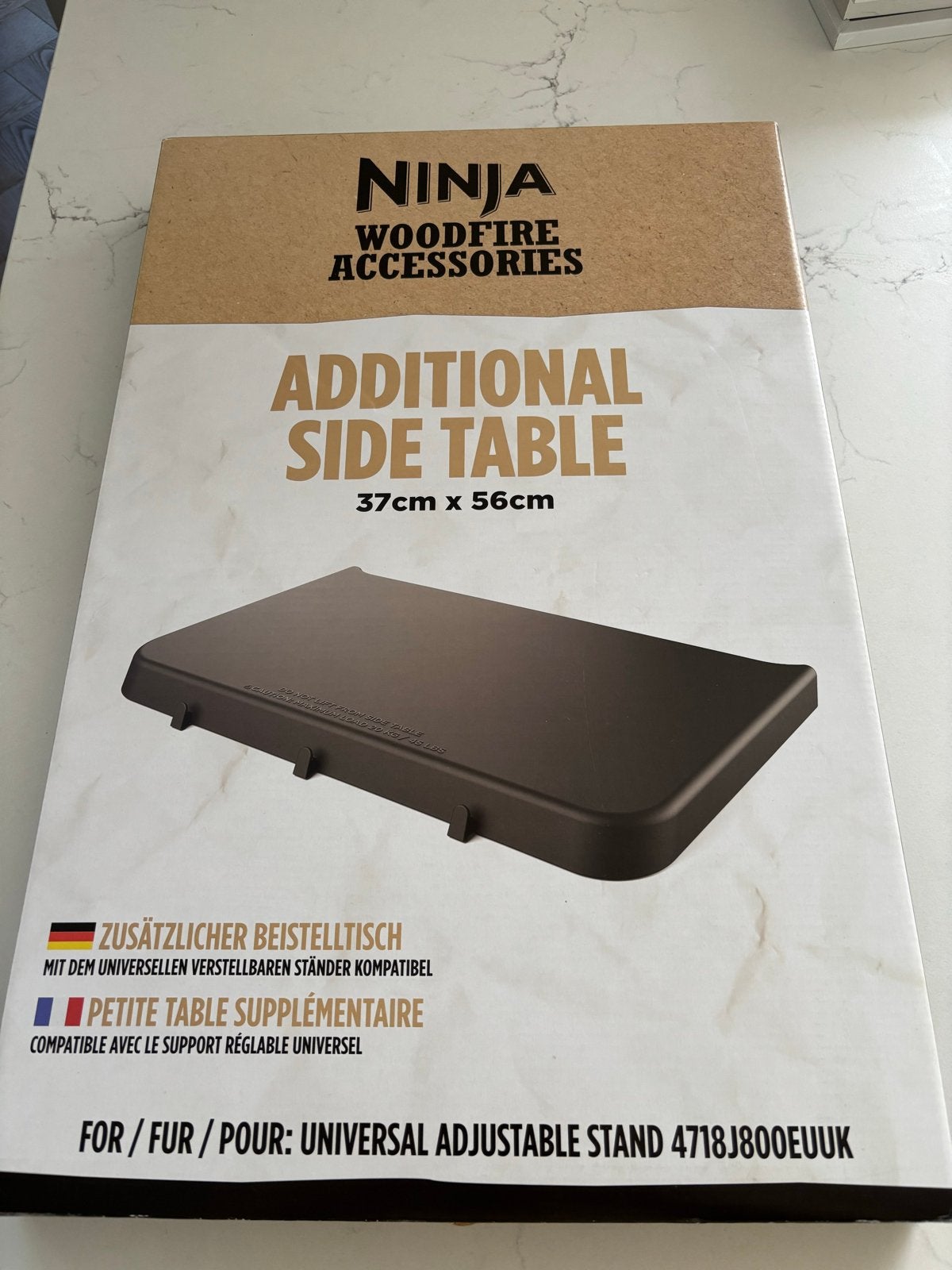 Ninja Woodfire Accessoires - Extra Zijtafel 37x56cm, Ophalen, Nieuw, Rechthoekig, Overige materialen