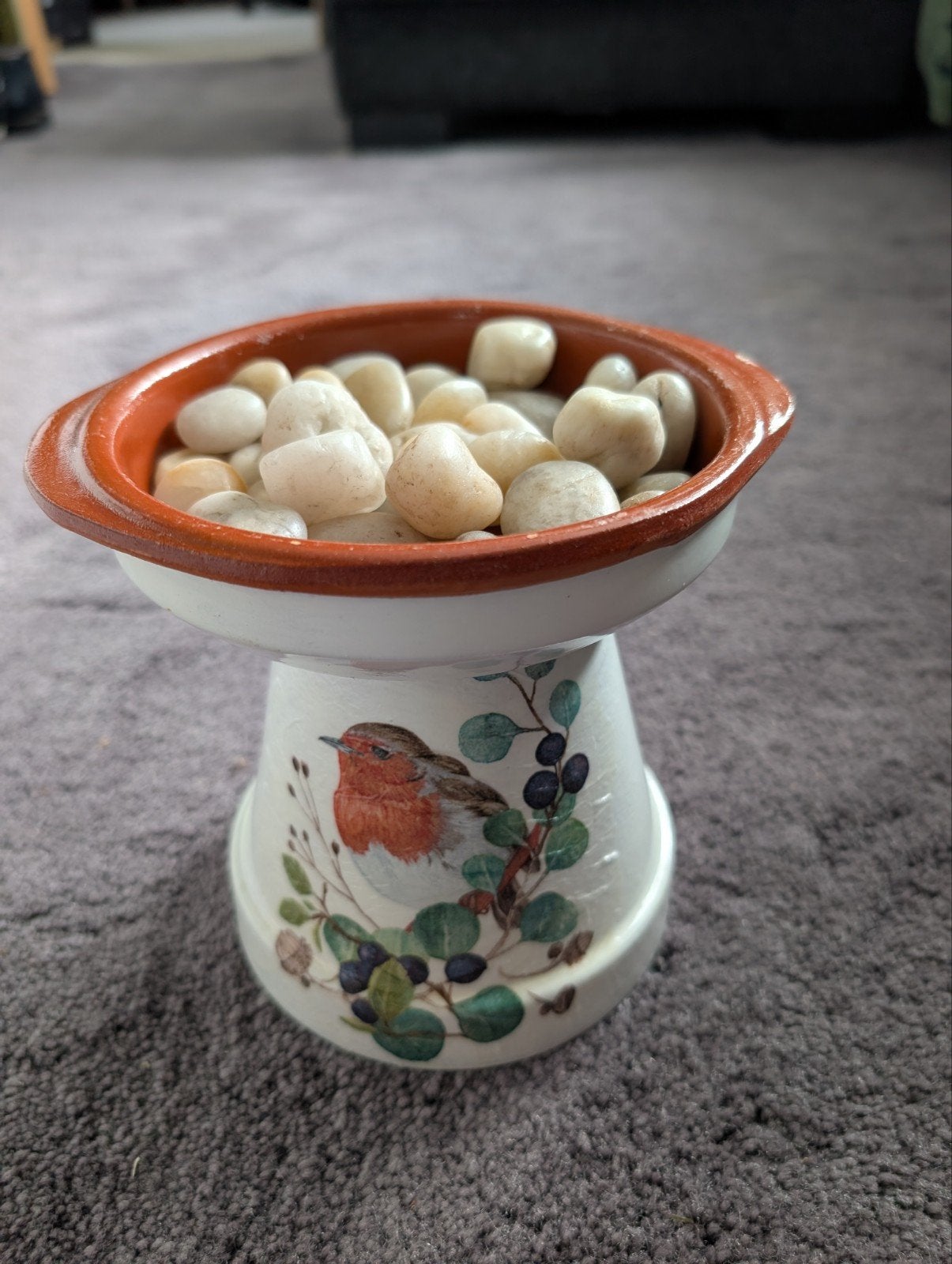 Gedecoreerd Vogelbadje Roodborstje & Pimpelmeesje, Ophalen of Verzenden, Nieuw