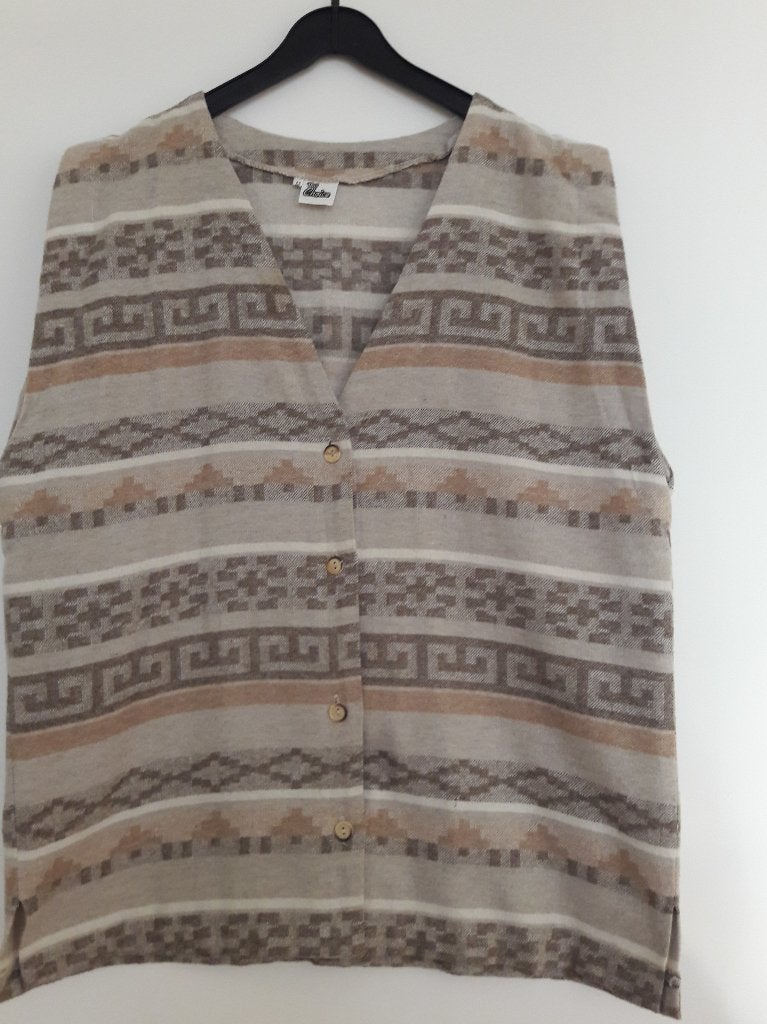 Prachtig stoffen vestje met ingeweven strepen in div kleuren, Verzenden, Zo goed als nieuw, Maat 38/40 (M), Overige kleuren