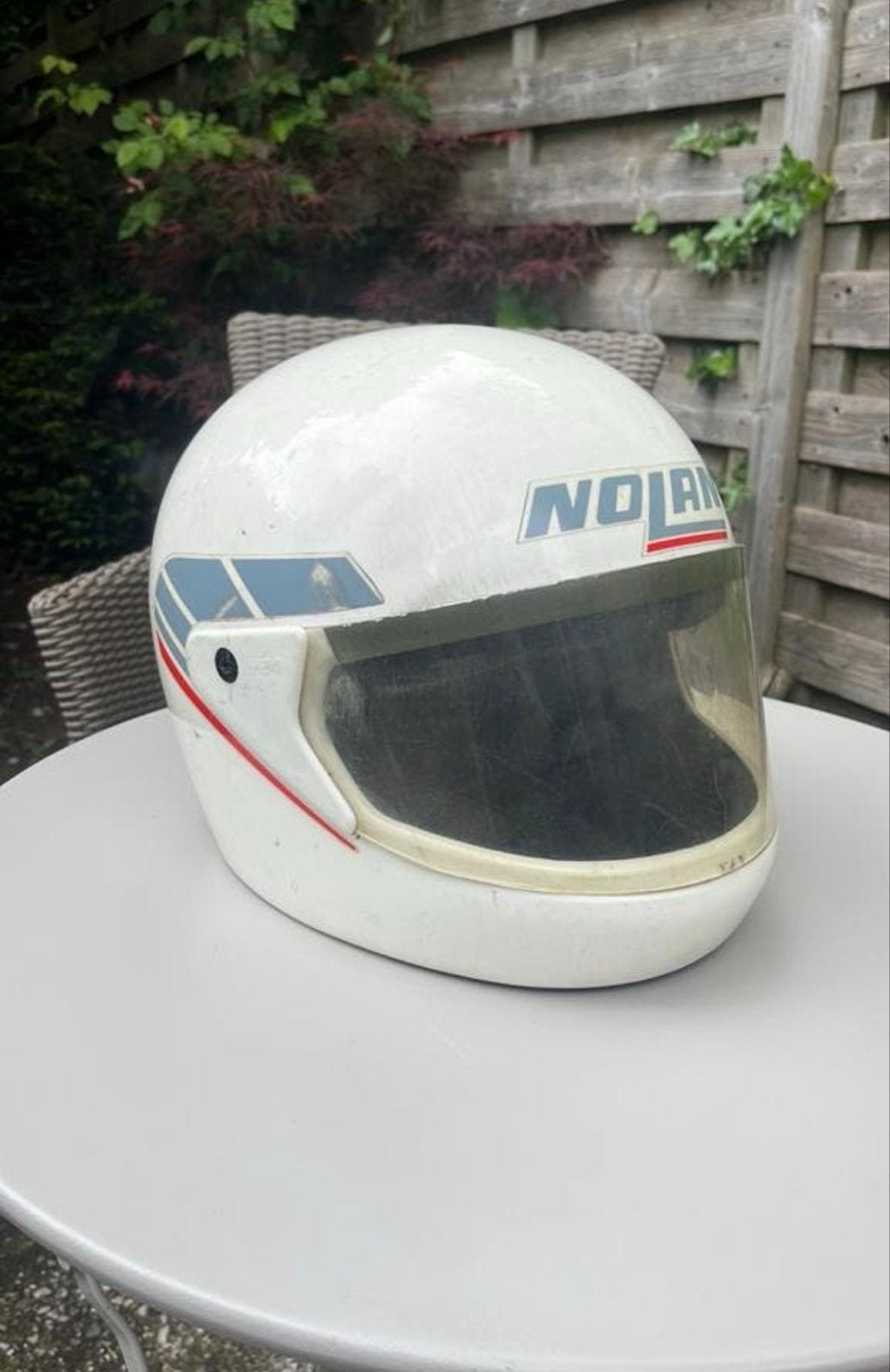 Vintage Nolan brommerhelm - 40 jaar oud - Decoratie, Fietsen en Brommers, Brommerhelmen, Ophalen of Verzenden, Gebruikt, Large