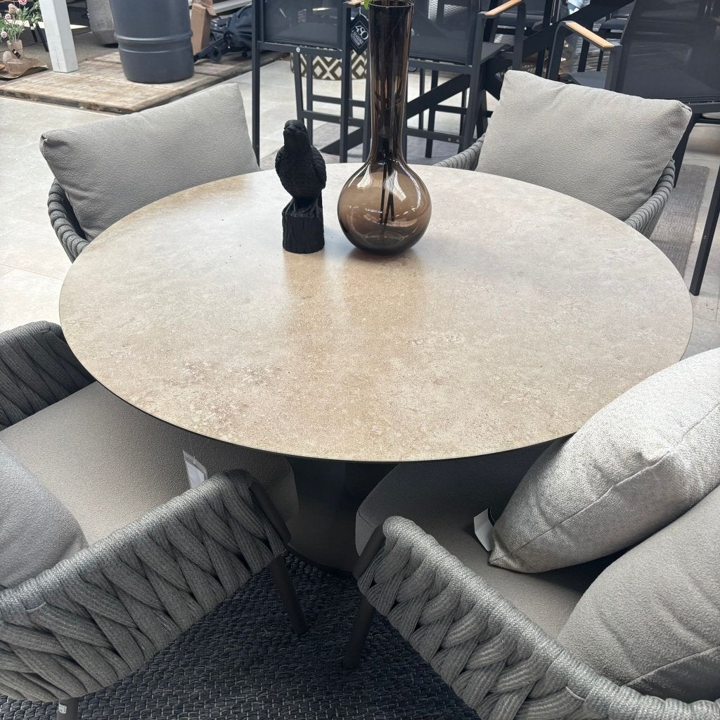 Cannes Low-Dining set | OP = OP, 4 zitplaatsen, Ophalen of Verzenden, Tuinset, Eettafel