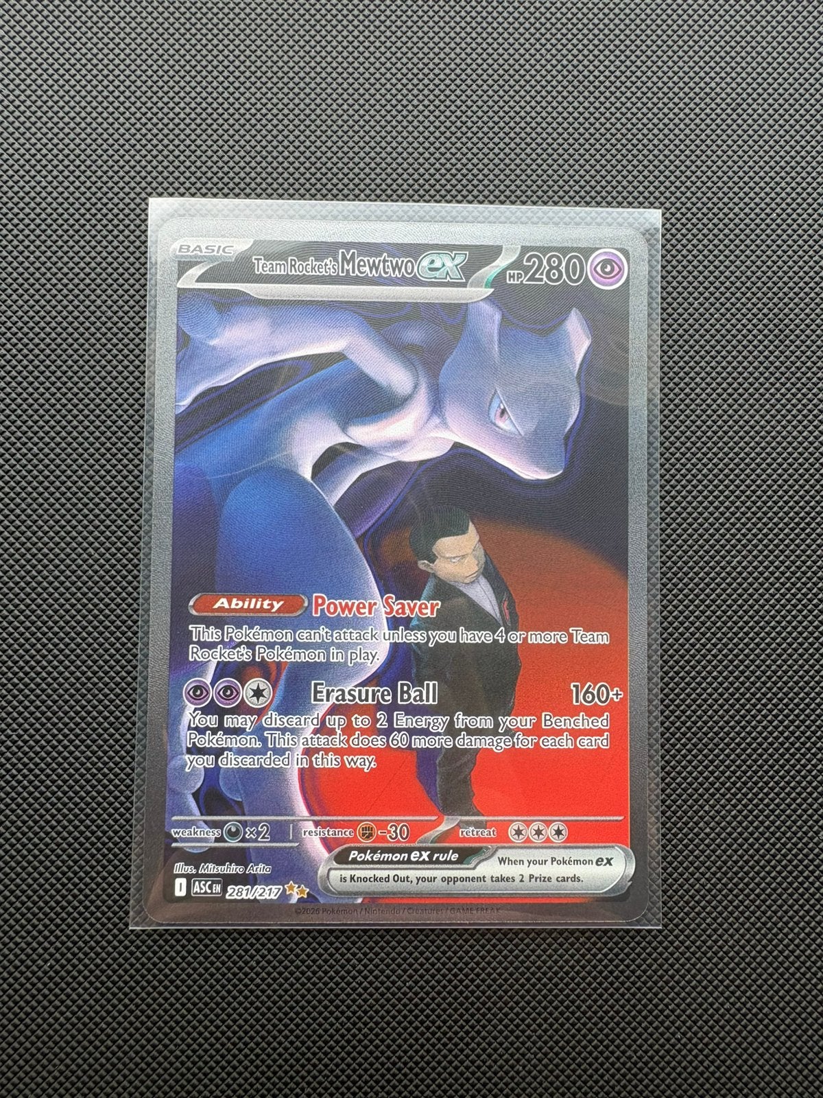 Team Rocket's Mewtwo ex SIR 281/217 Ascended Heroes ASC, Ophalen of Verzenden, Nieuw, Losse kaart
