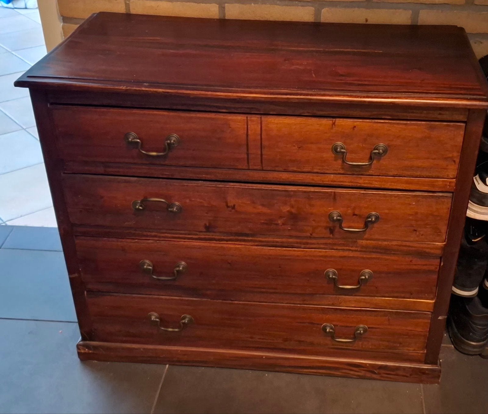 Teak 4 laden kast., Ophalen, 50 tot 100 cm, 3 of 4 laden, Minder dan 100 cm