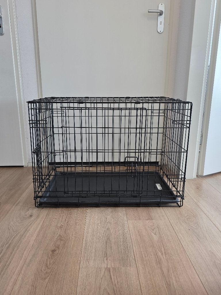 Folding Dog Crate (30 Inch / 76cm) with Tray and Cover, Ophalen, Zo goed als nieuw