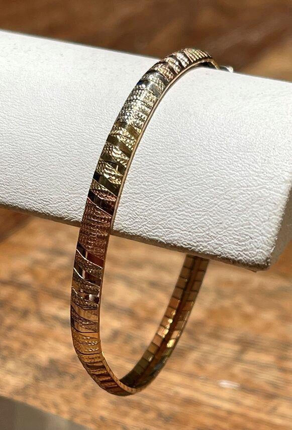 Tricolor Gouden Armband 14 KRT // Lengte 19 cm, Ophalen of Verzenden, Zo goed als nieuw, Goud, Goud