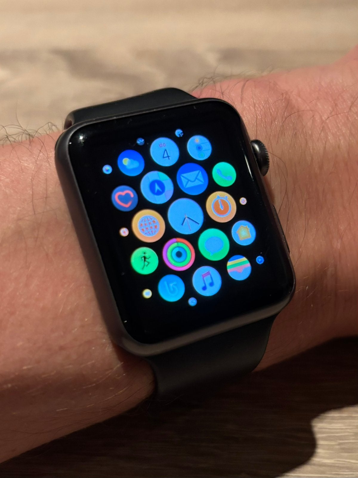 Apple Watch Series 1 | 42mm | Space Gray | Sport Bandje S/M, Gebruikt, Zwart, IOS, Ophalen of Verzenden
