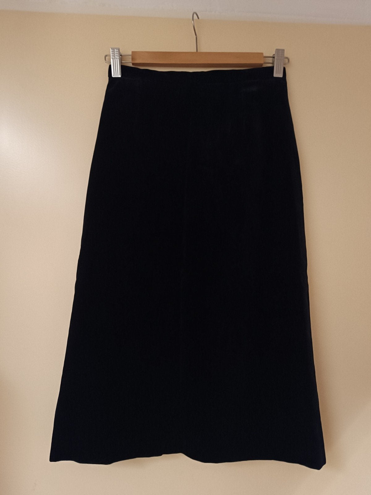 vintage zwart fluwelen rok mt 36, Kleding | Dames, Zwart, Ophalen of Verzenden, Zo goed als nieuw, Vintage