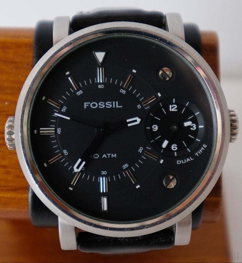 Fossil FS-4244 'Architekt' Dual Time Heren Horloge (51mm), Overige merken, Staal, Polshorloge, Ophalen of Verzenden