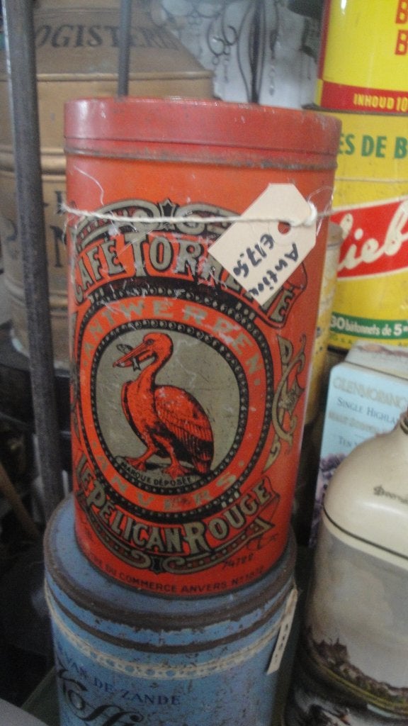 antieke koffiebus de rode pelikaan, Ophalen of Verzenden
