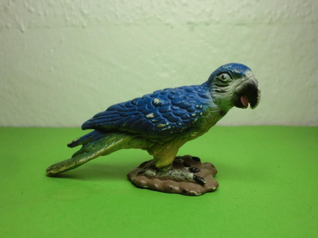 Schleich 14188 blauw gele papegaai, dierfiguur, Ophalen of Verzenden, Gebruikt, Vogel, Beeldje of Figuurtje