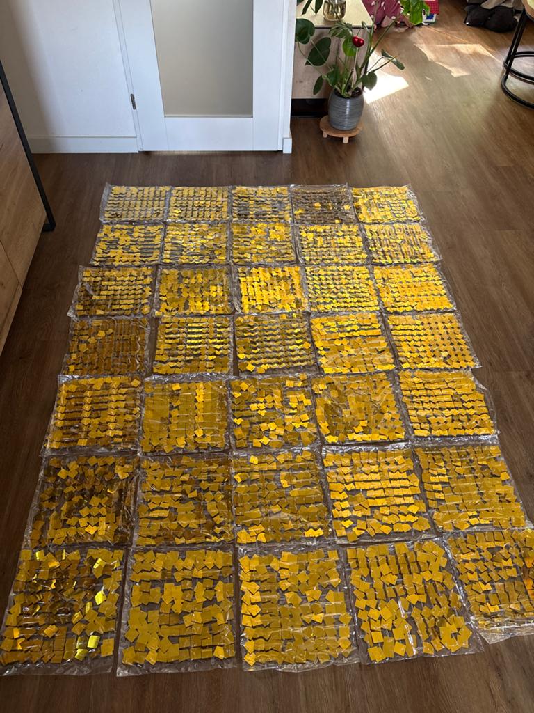 Gouden Shimmer Wall - Perfect voor Feestjes & Bruiloften, Zo goed als nieuw, Nvt, Geboorte of Huwelijk, Nvt