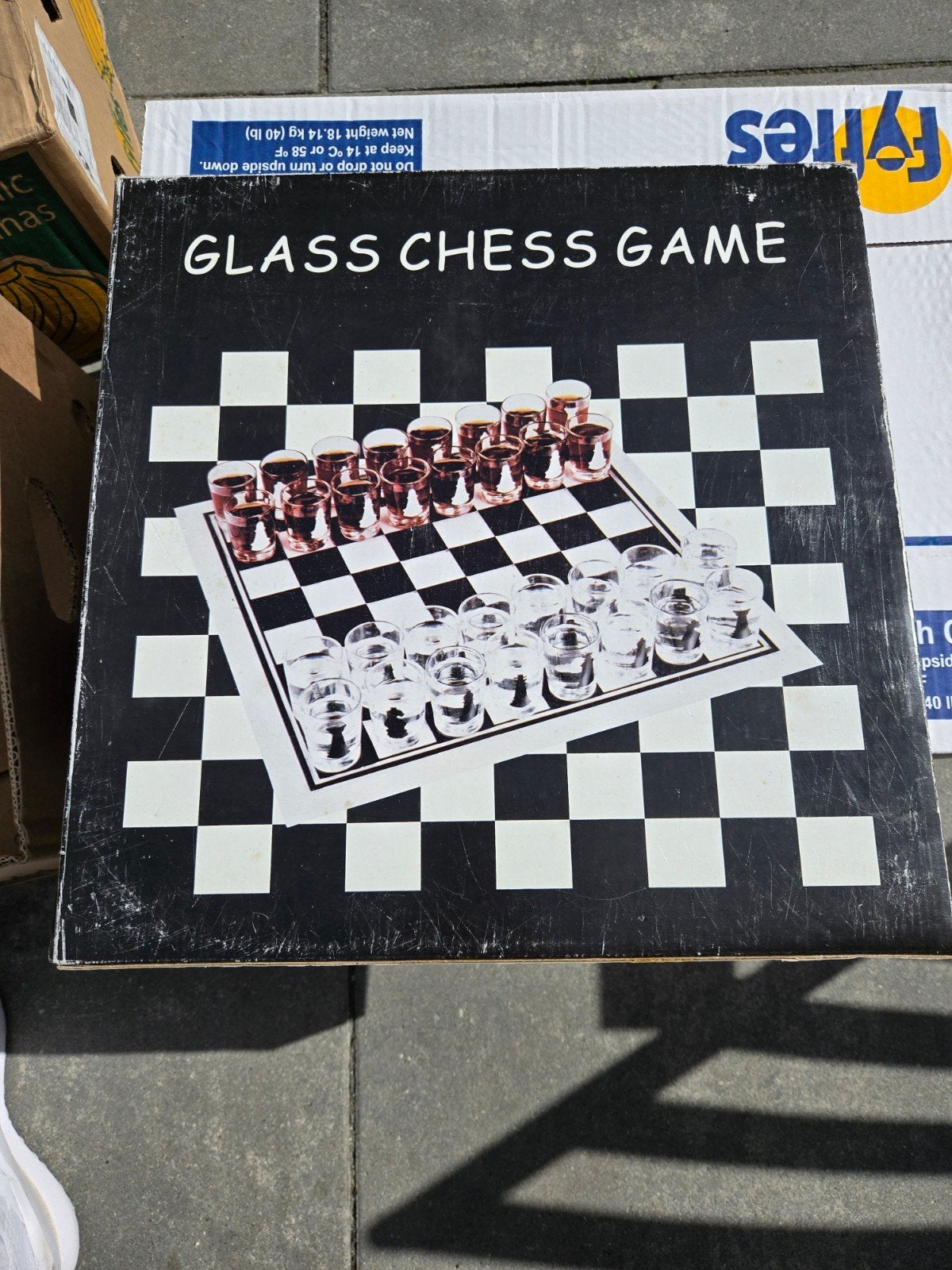 Glass Chess Game - Uniek Schaken met Shotglaasjes, Hobby en Vrije tijd, Gezelschapsspellen | Bordspellen, Ophalen of Verzenden