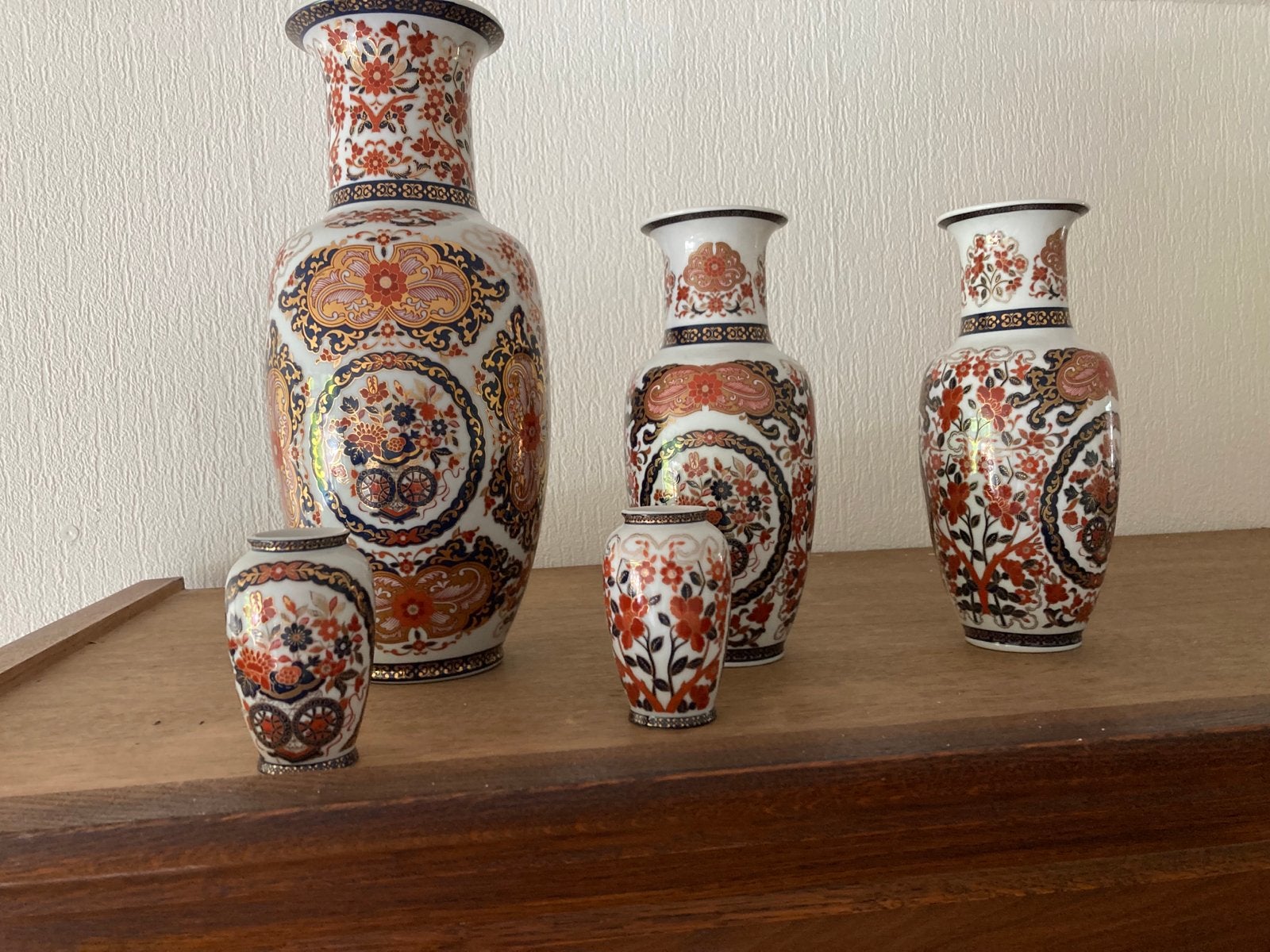 Set van 5 Gold Kabuki Vazen - Japans Porselein, Antiek en Kunst, Ophalen