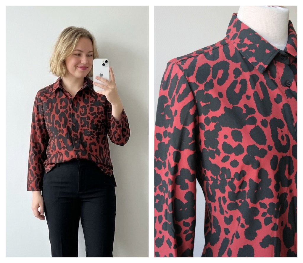 Studio Anneloes - mooie travel blouse rood zwart - maat M, Maat 38/40 (M), Studio Anneloes, Verzenden, Zo goed als nieuw
