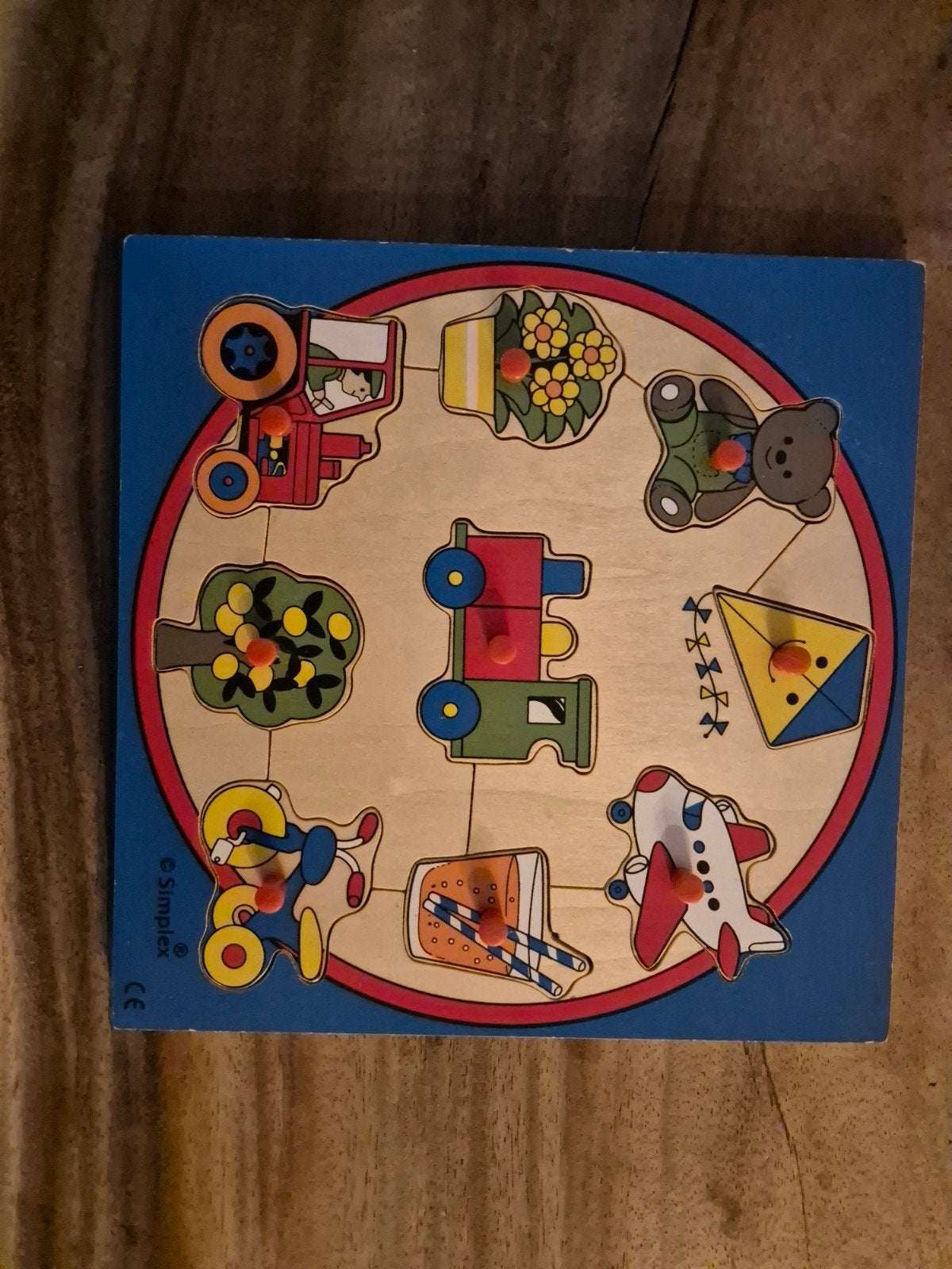 Simplex Houten Puzzel met Knoppen - Educatief Speelgoed, Gebruikt, Ophalen of Verzenden, Van hout, Minder dan 10 stukjes