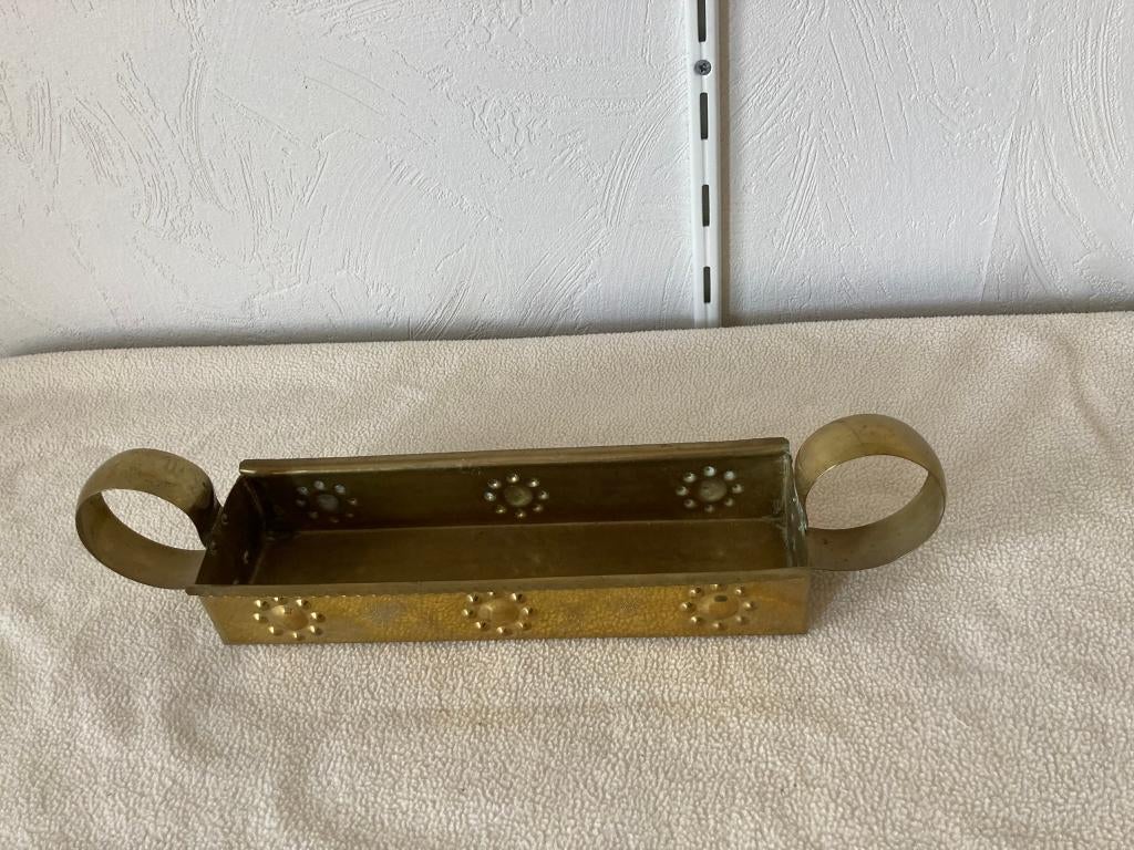 rechthoekig messing koper plantenbak vensterbank kleine pot, Tuin en Terras, Gebruikt, Minder dan 30 cm, Ophalen of Verzenden