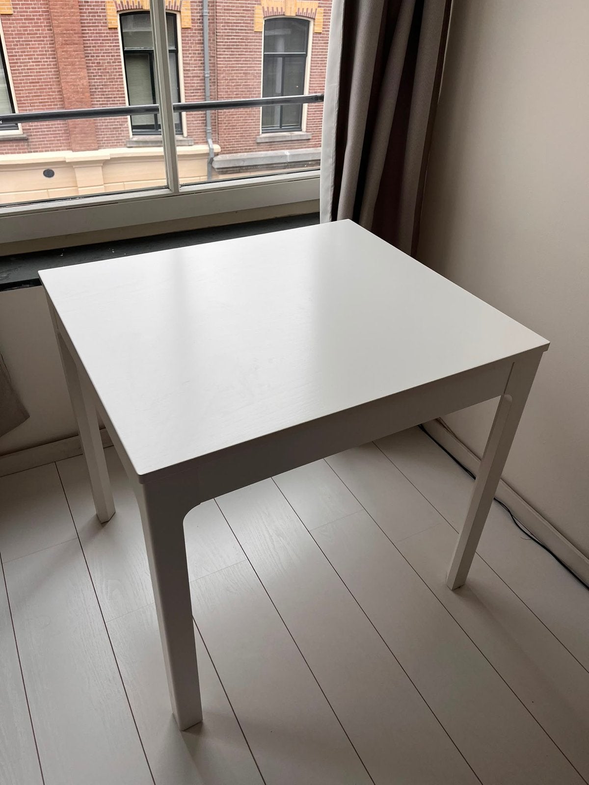 Witte uitschuifbare tafel Ekedalen, Ophalen, Gebruikt, 100 tot 150 cm, 50 tot 100 cm
