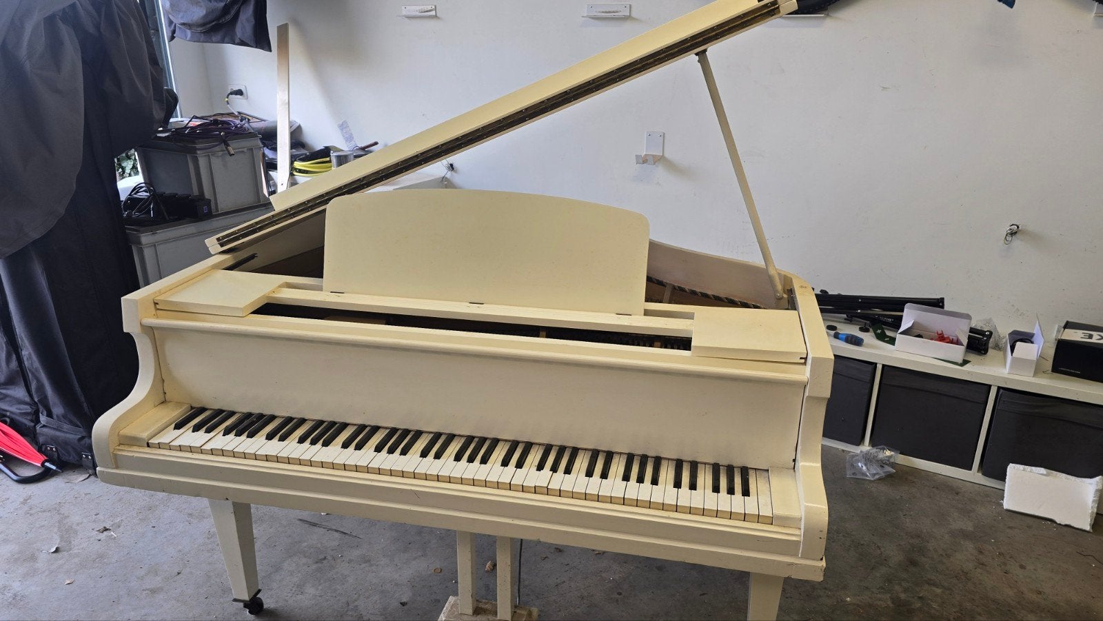 Project Vleugel - Oost-Duits? - Opknapper, Muziek en Instrumenten, Piano's, Ophalen, Gebruikt, Wit, Vleugel