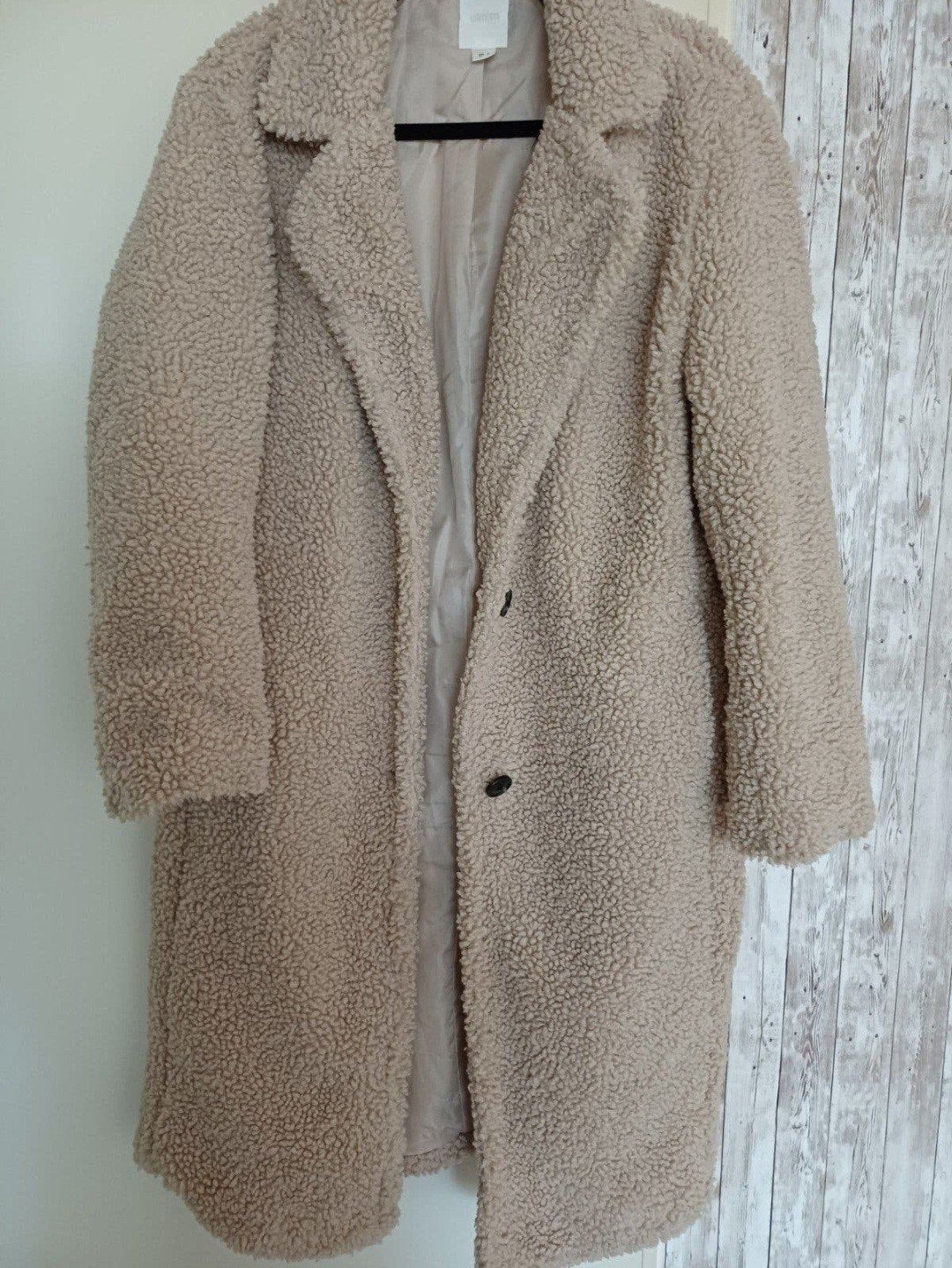 Teddy jas beige 40 L fake fur jas, Ophalen of Verzenden, Nieuw, Maat 38/40 (M), Beige