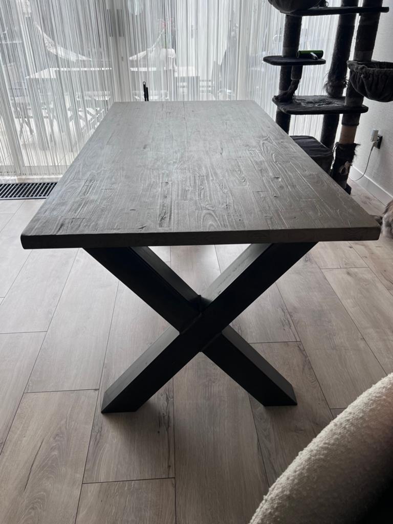 Eettafel X-poot, Huis en Inrichting, Tafels | Eettafels, Ophalen, Gebruikt, Rechthoekig, 50 tot 100 cm
