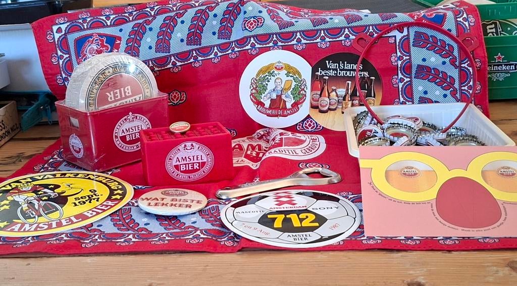 Amstel bier partij allerlei: dopjes/ zakdoek/stresskratje, Verzamelen, Biermerken, Ophalen of Verzenden, Nieuw, Amstel