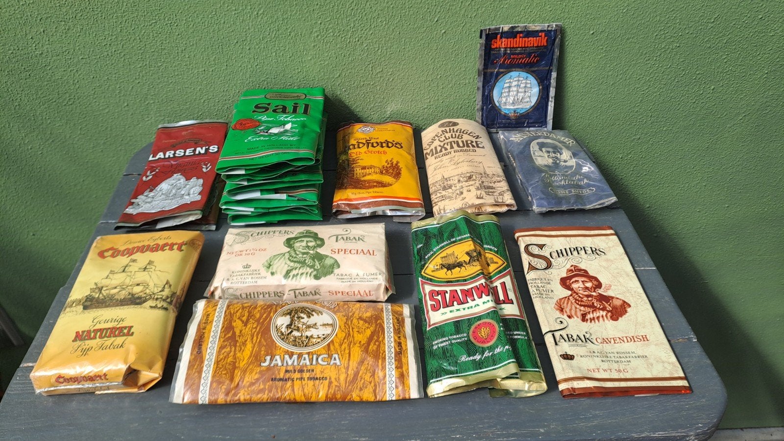 Collectie vintage verpakkingen tabak, Tabaksdoos of Verpakking, Gebruikt, Onbekend, Ophalen of Verzenden