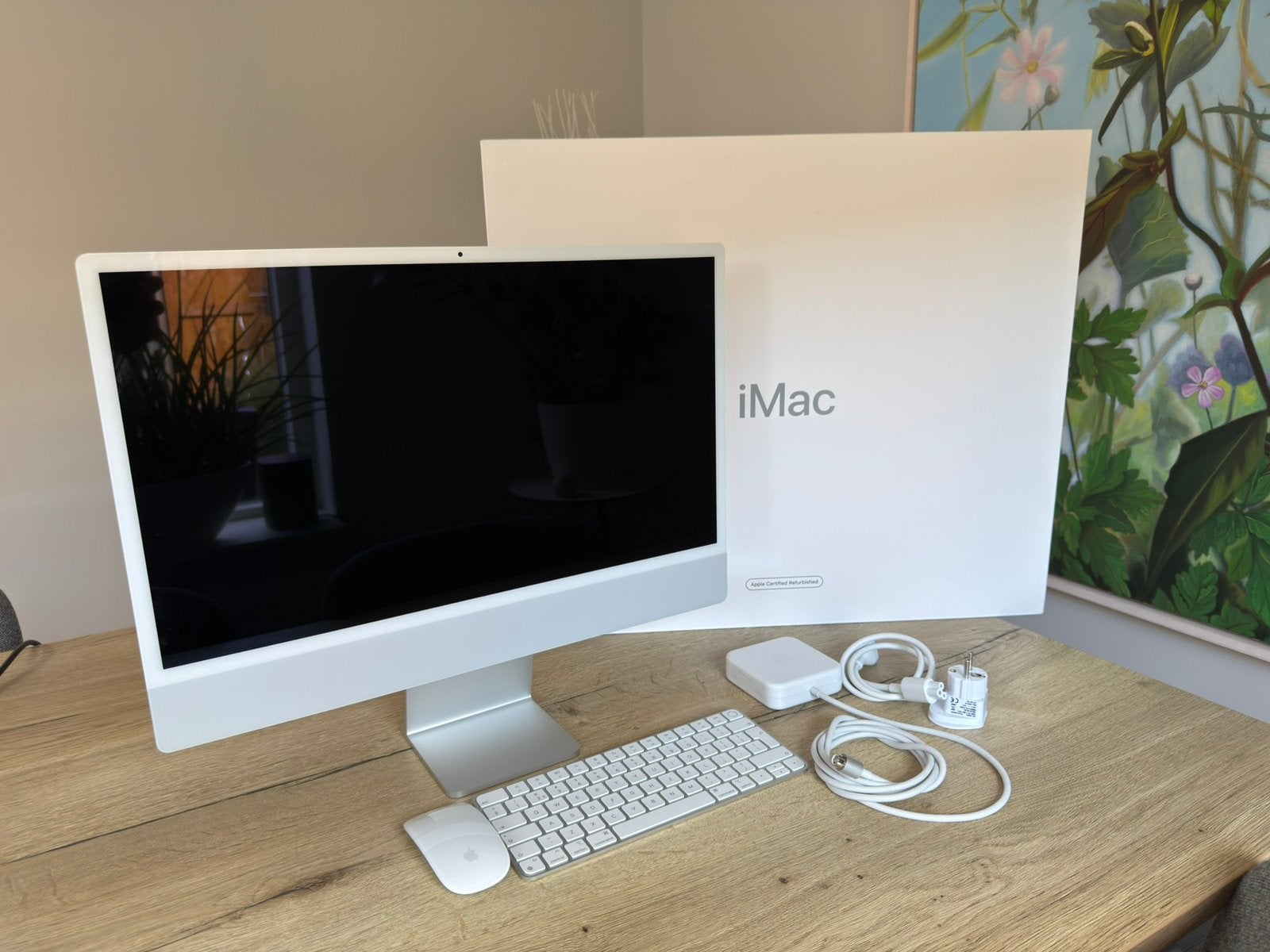Apple iMac 24” M1 8-Core 2021 8GB 256GB Compleet + doos, Computers en Software, Apple Desktops, Ophalen, Gebruikt, IMac, 24 inch