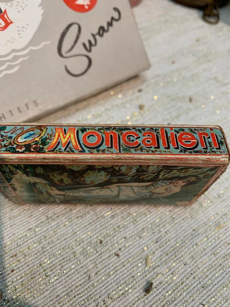 Antiek Kartonnen Doosje met Wax was Kaarsjes - Moncalieri, Gebruikt, T, Ophalen of Verzenden, N
