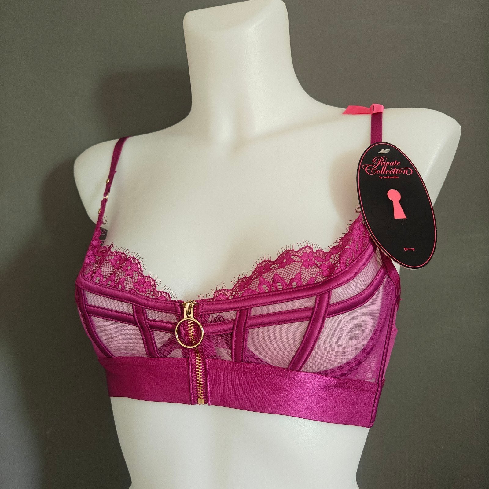 Paarse BH met rits/EU75C/Private Collection/Hunkemöller, Hunkemöller, Verzenden, Roze, BH